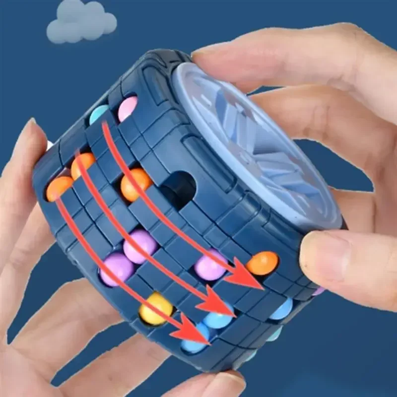 Human Body Puzzle - Juguete de cubo cilíndrico 3D, giroscopio