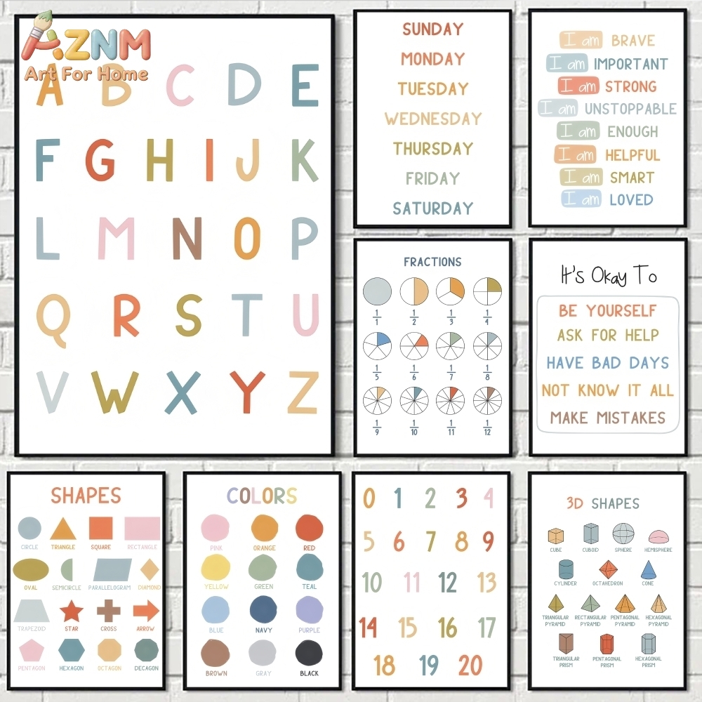 Educational Cartoon For Kids - AZNM - Lienzo educativo con números