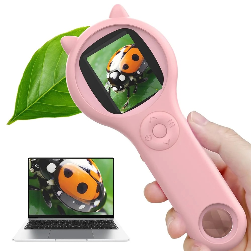 Kids Educational Videos - Microscopio portátil para niños, microscopio Digital