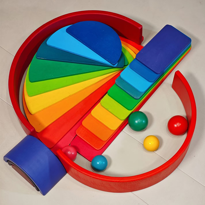 Bloques de arcoíris de madera, - Kids Educational Box reseña y precio
