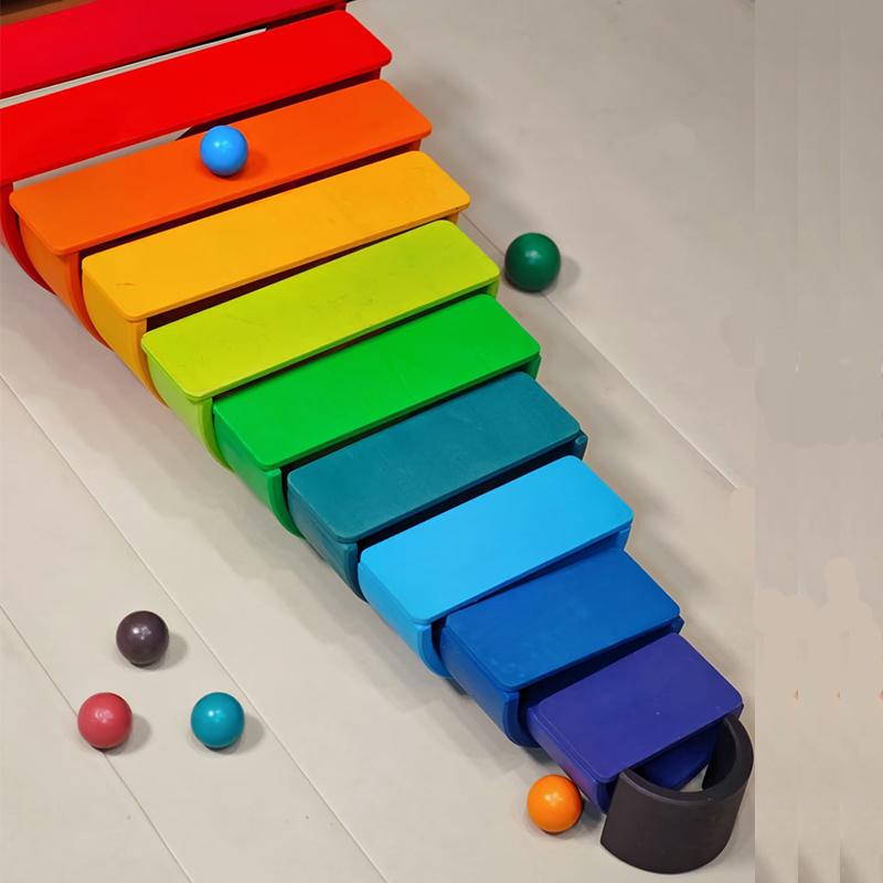 Bloques de arcoíris de madera, - Kids Educational Box reseña y precio