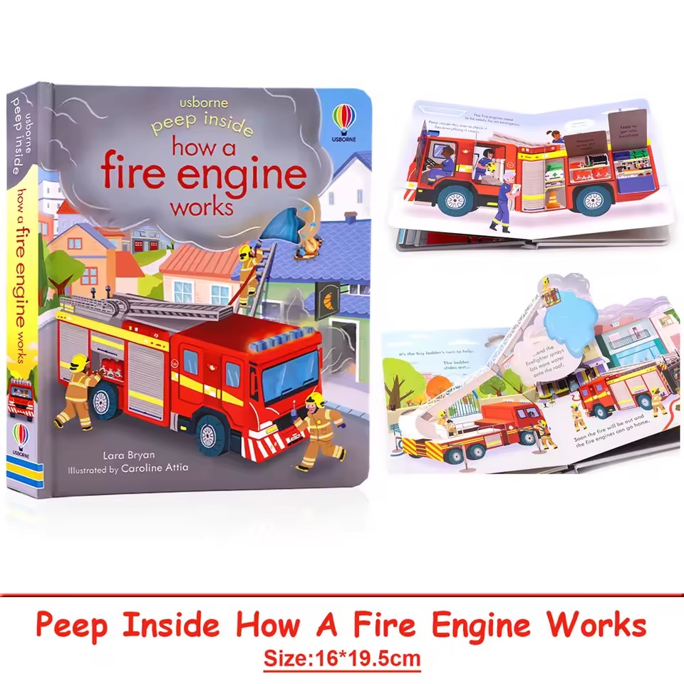 Usborne Peep Inside How A Fire - Kids Education And You reseña y precio