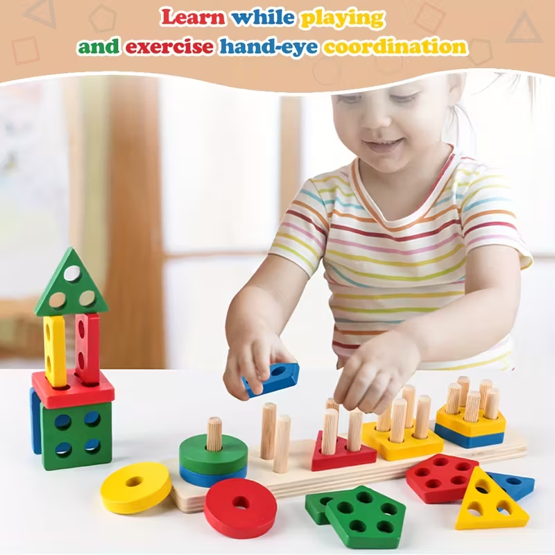 Juegos de madera Montessori, j - Kids Educational Box reseña y precio