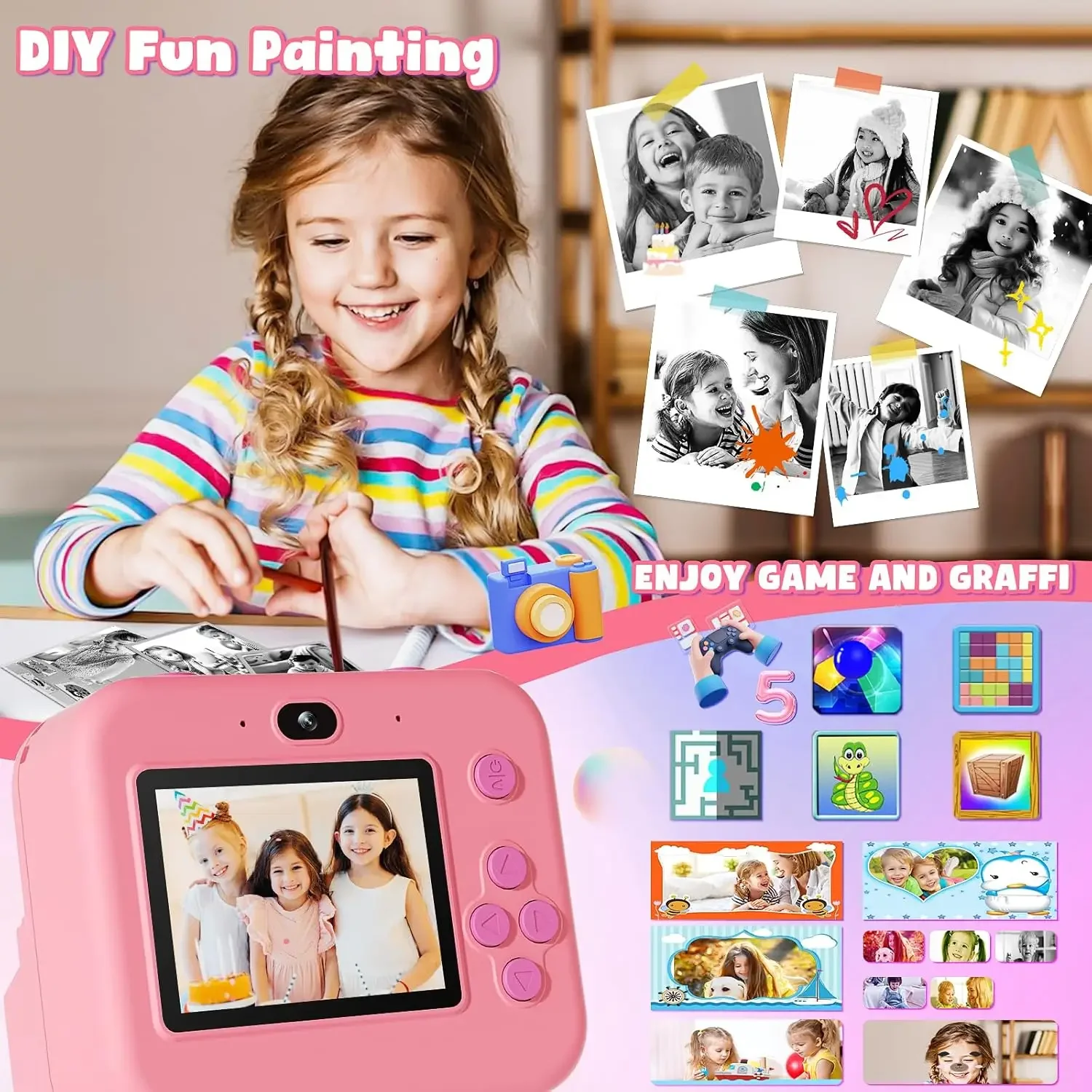 Cámara Digital para niños, imp - Kids Educational Videos reseña y precio